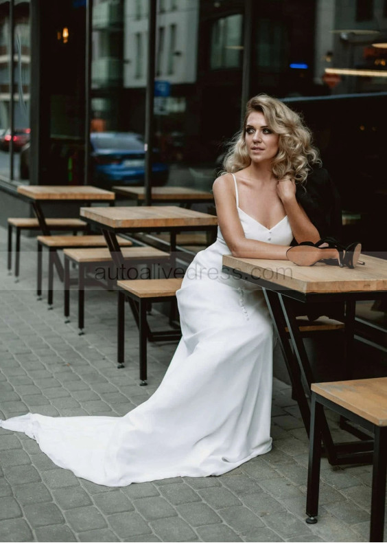 V Neck Ivory Chiffon Simple Boho Wedding Dress V Neck Ivory Chiffon Simple Boho Wedding Dress